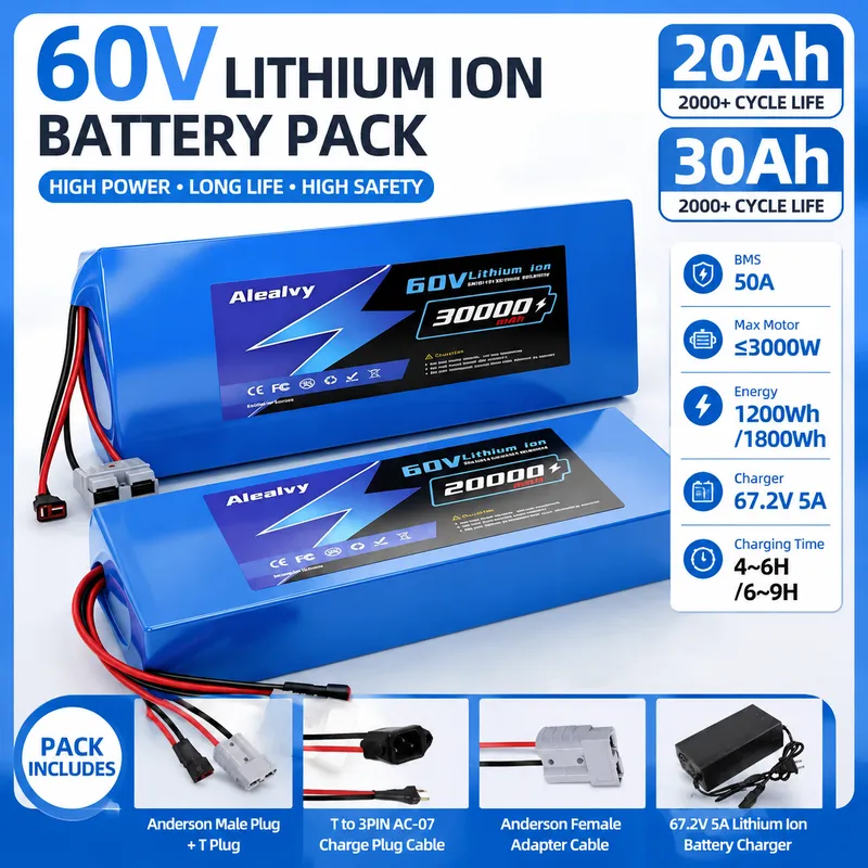 ชุดแบตเตอรี่ลิเธียม 21700 ขนาด - 60V 30Ah Electric Scooter Battery บทวิจารณ์และราคา