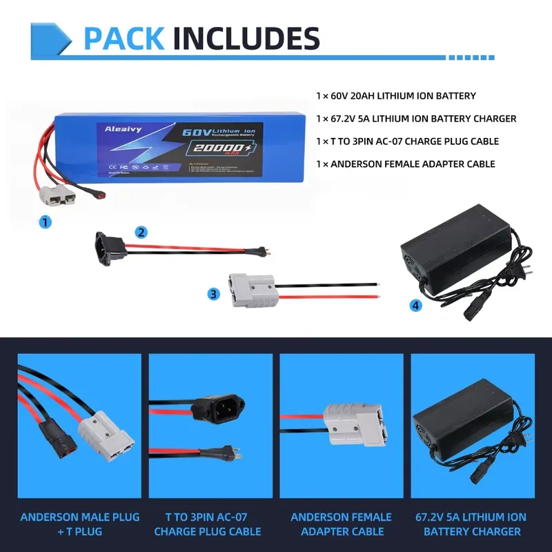 ชุดแบตเตอรี่ลิเธียม 21700 ขนาด - 60V 30Ah Electric Scooter Battery บทวิจารณ์และราคา