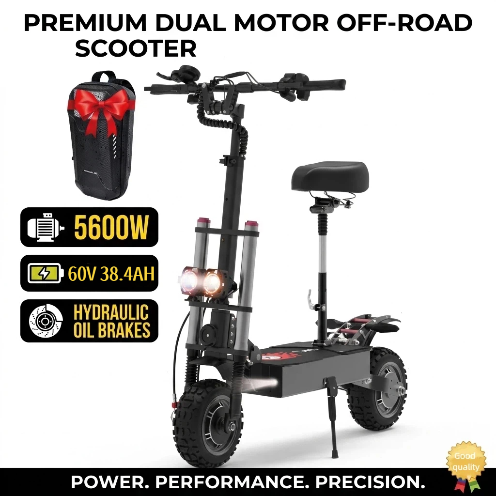 สกู๊ตเตอร์ไฟฟ้าสำหรับผู้ใหญ่,  - 60V 5600W Dual Motor Electric Scooter บทวิจารณ์และราคา